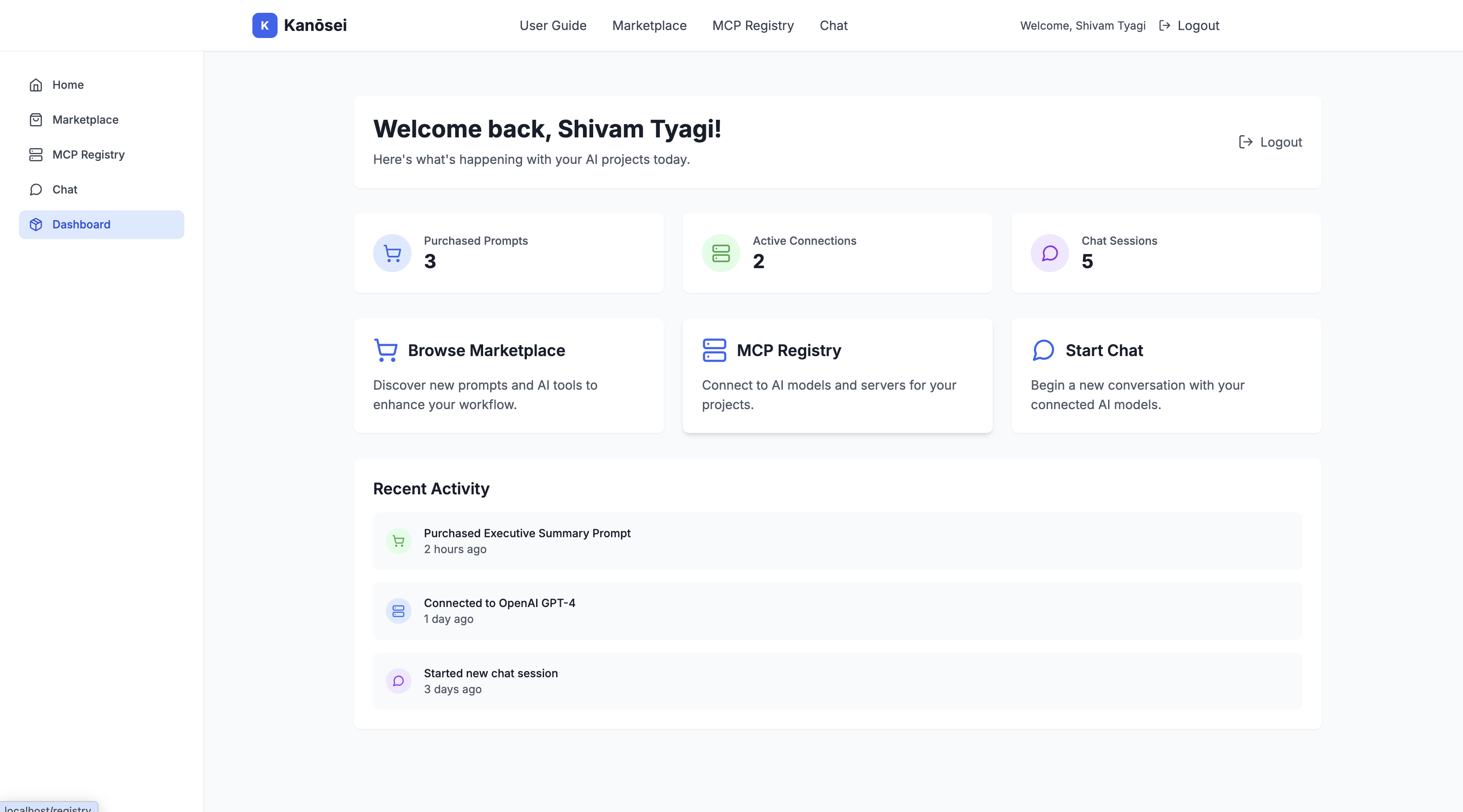 Personal Dashboard Screenshot